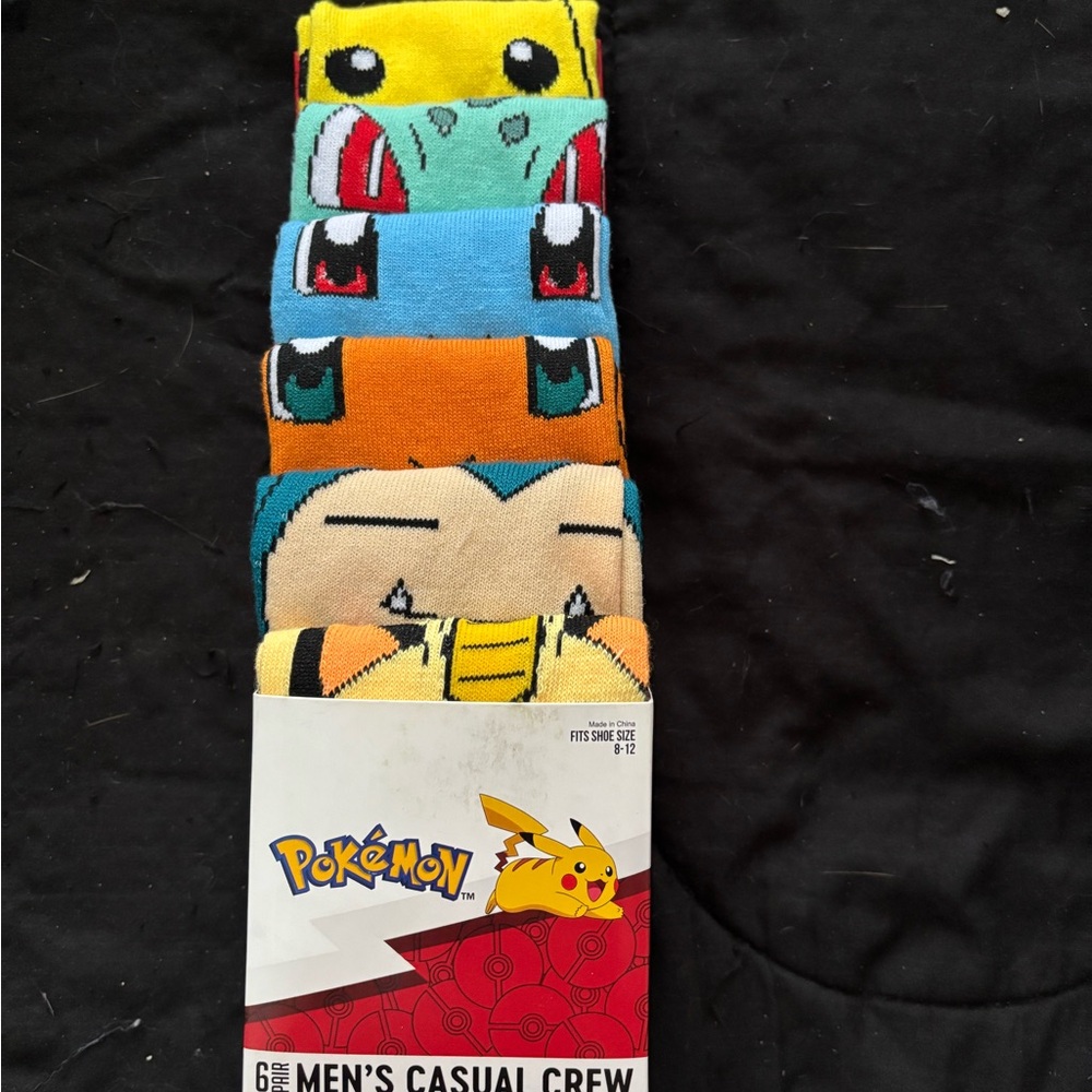 Pokemon Men's Casual Crew Socks - Multicolor